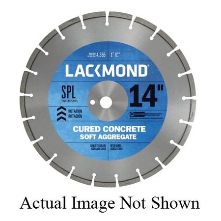 Lackmond Diamond Blade, Laser Weld Segmented, Series SPL, 36 Diameter Blade, 1 ArborShank CWS361871SPL